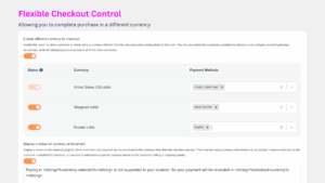 Allows customers to complete purchase specific country