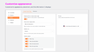 Currency switcher customisation