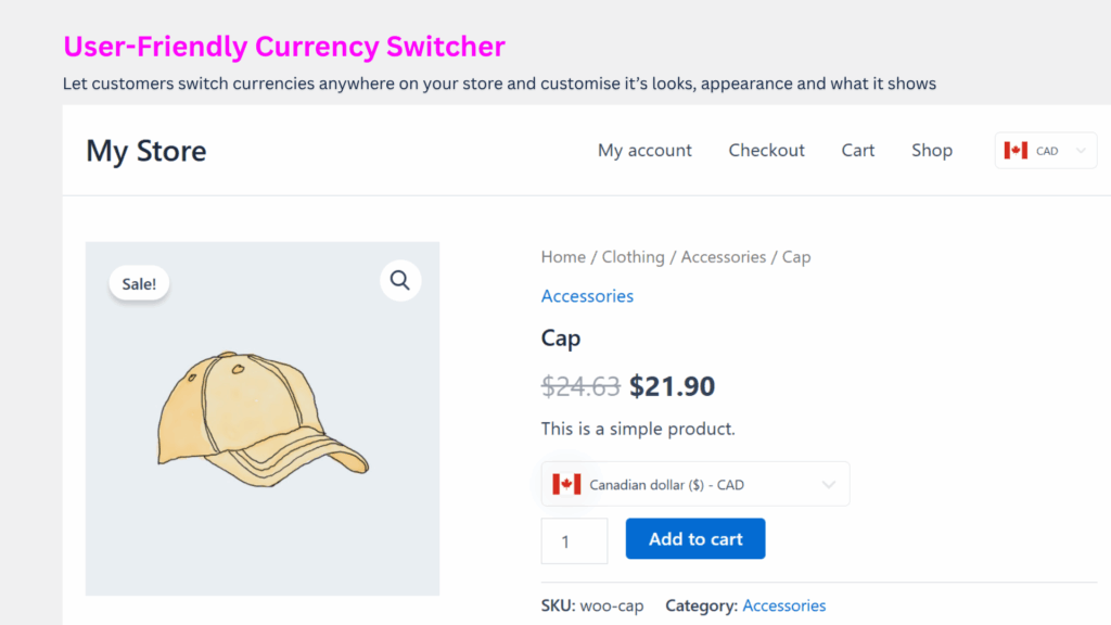 PSM currency switcher on product page